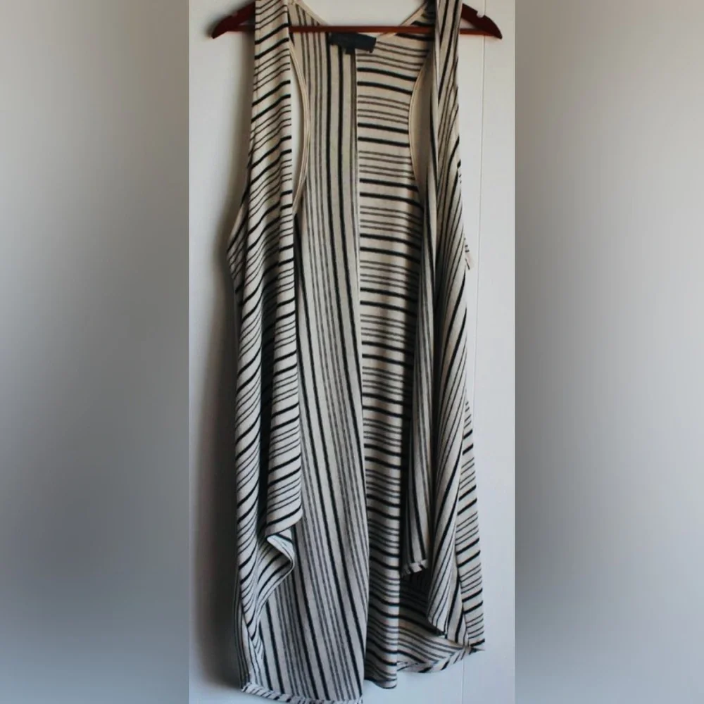 Anthropologie Sunday in Brooklyn Black & White Striped Gillie Vest size L - Picture 4 of 9